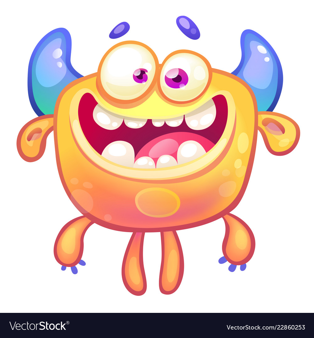 Cute Funny Orange Monster Royalty Free Vector Image