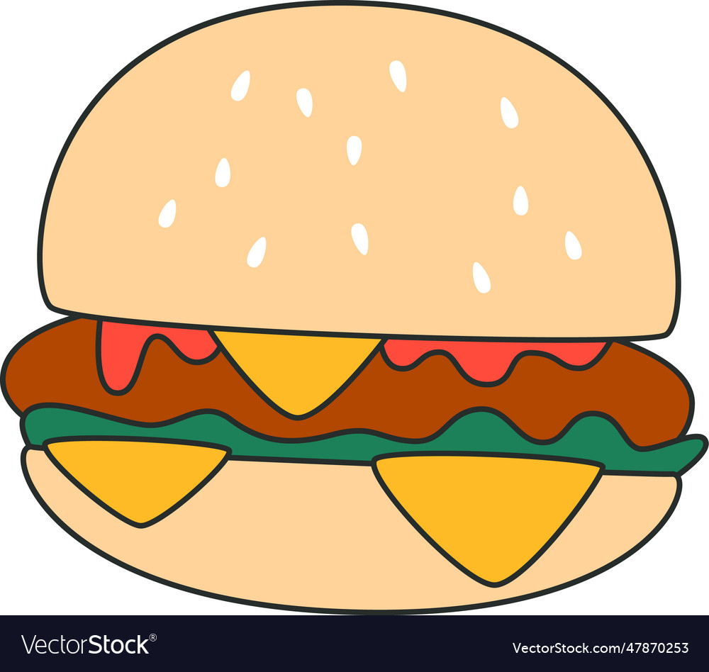 Hamburger fast food Royalty Free Vector Image - VectorStock