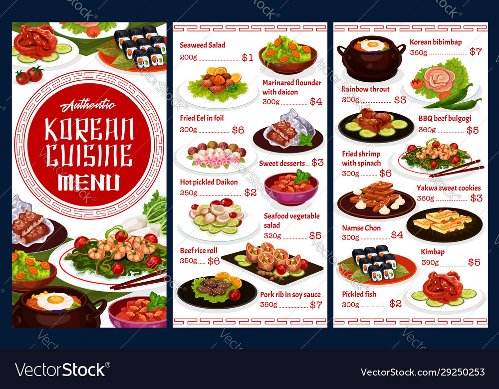 Korean Cuisine Food, Korea Traditional Meals Menu Stock, 43% OFF