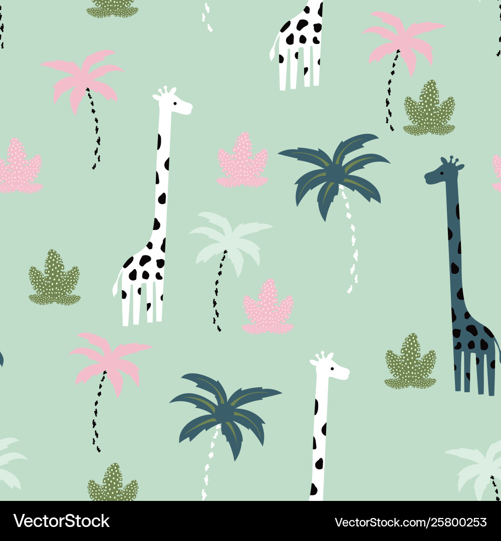 Seamless pattern giraffe Royalty Free Vector Image
