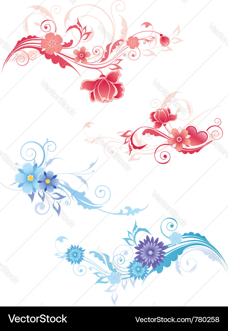 Decorative floral elements Royalty Free Vector Image