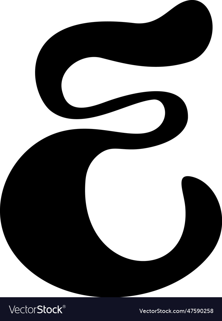 Display liquid font letter e alphabet Royalty Free Vector