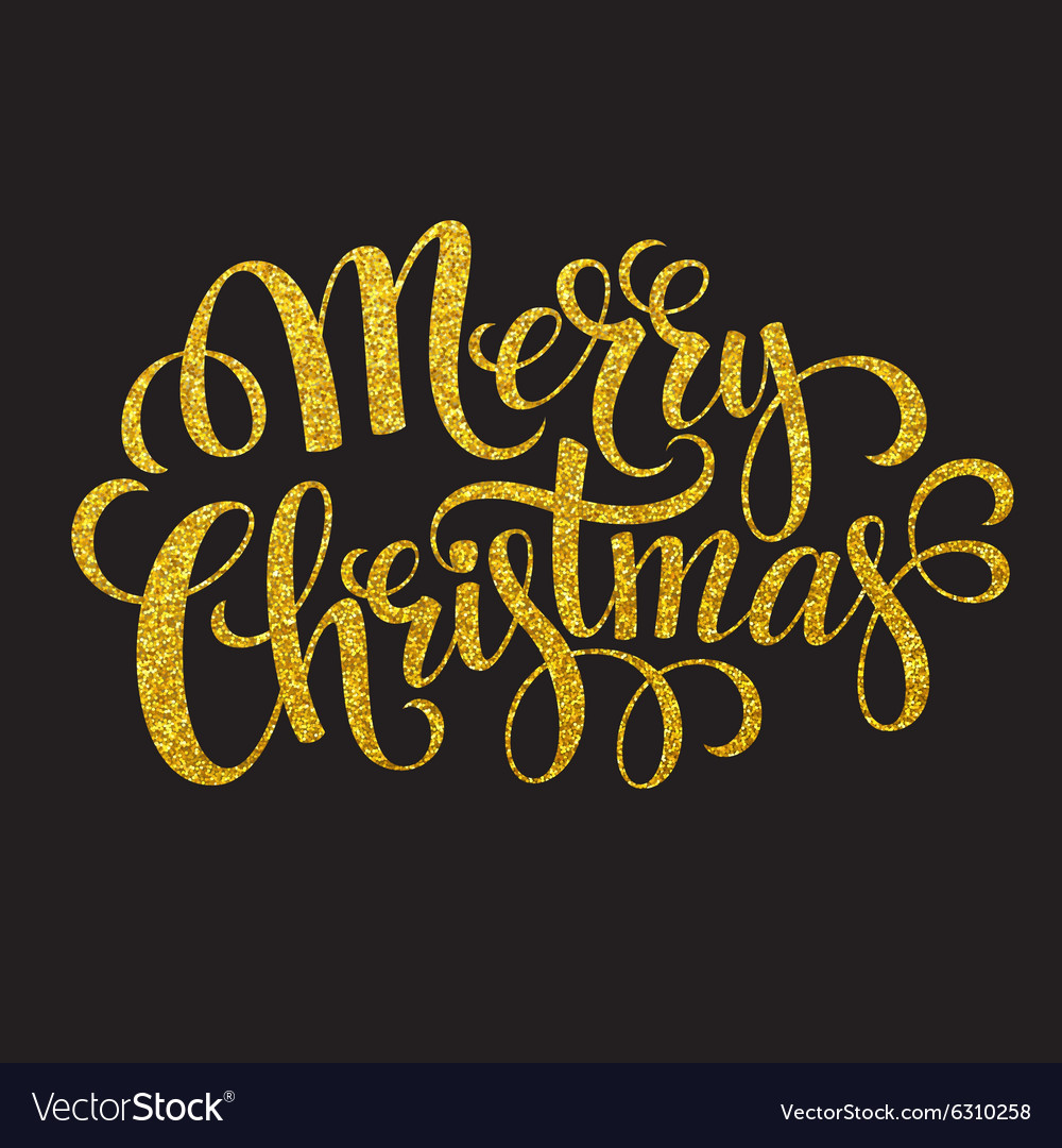 Hand drawn typography card merry christmas Vector Image