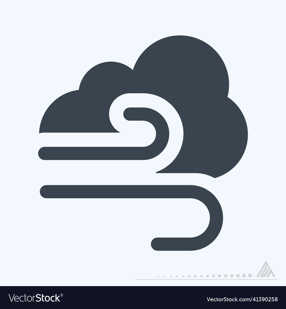 Icon wind - glyph style Royalty Free Vector Image