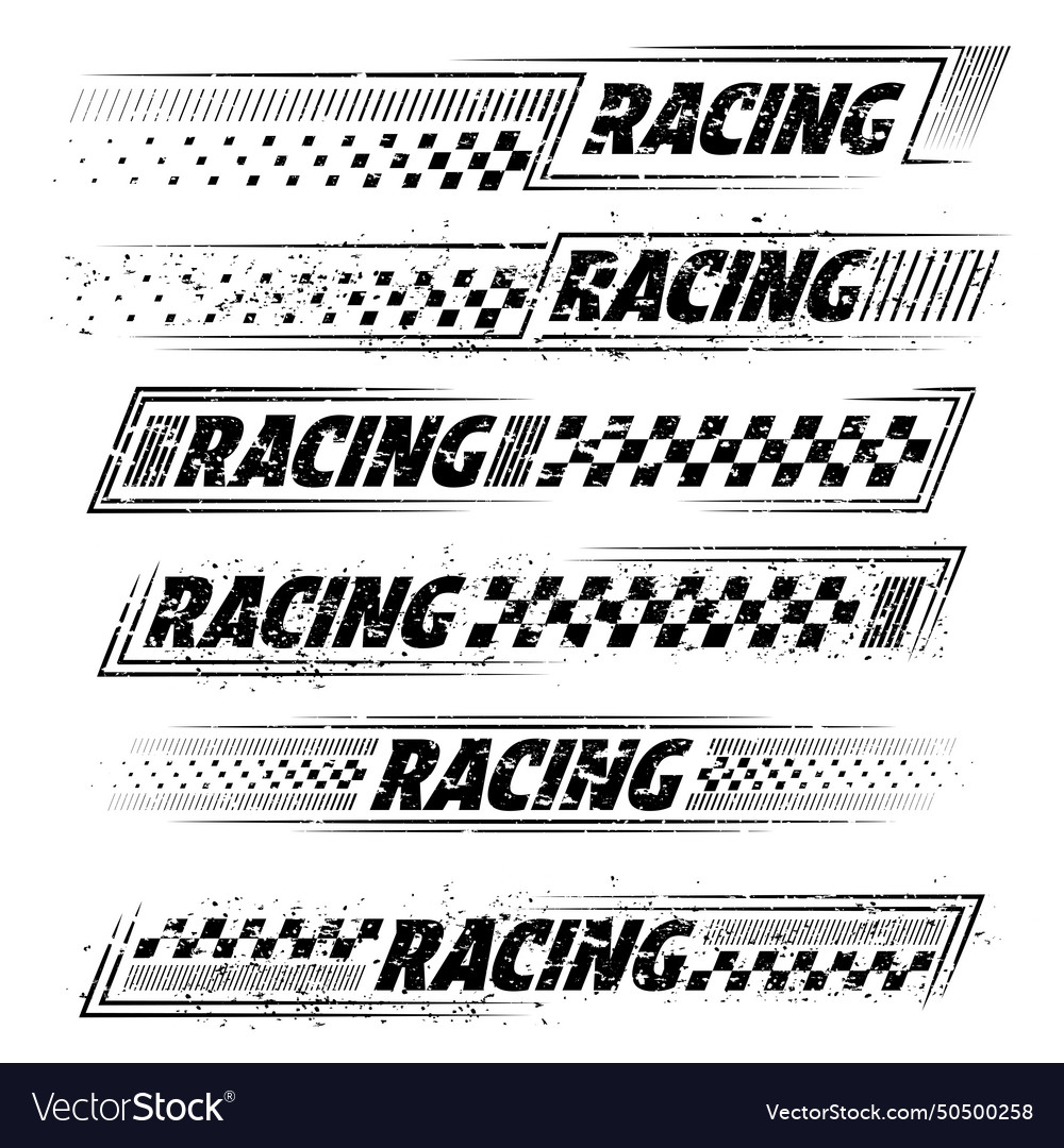 Racing black grunge sport decals Royalty Free Vector Image