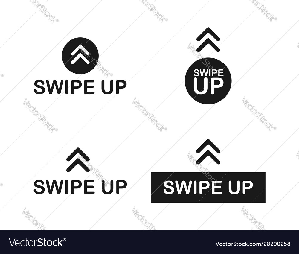 Swipe Up Icon Set Isolated On Background Vector Image