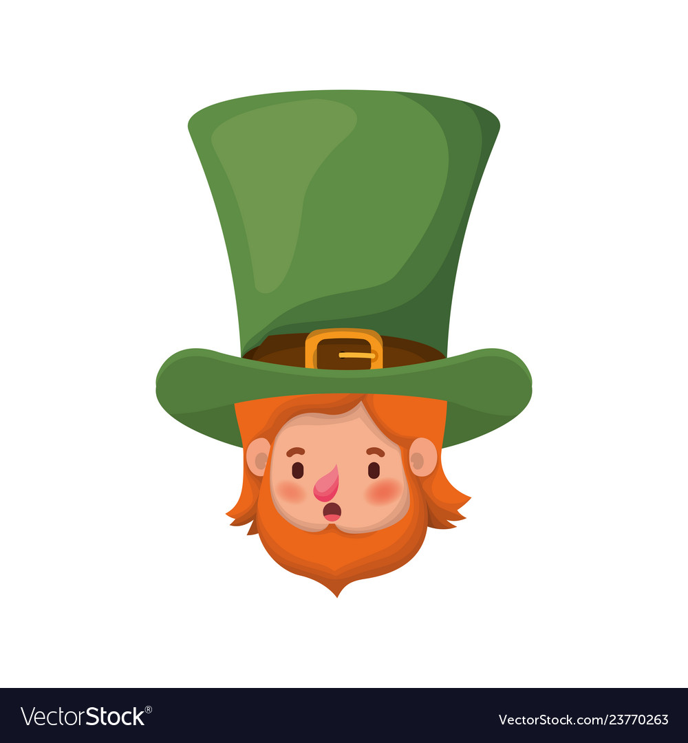 Leprechaun head with hat avatar character Vector Image