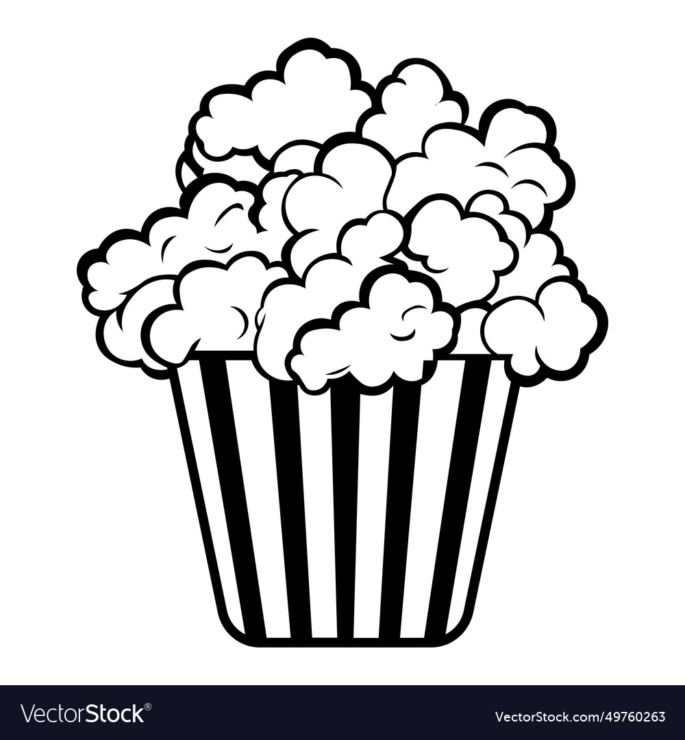 Popcorn Black Icon On White Background Royalty Free Vector