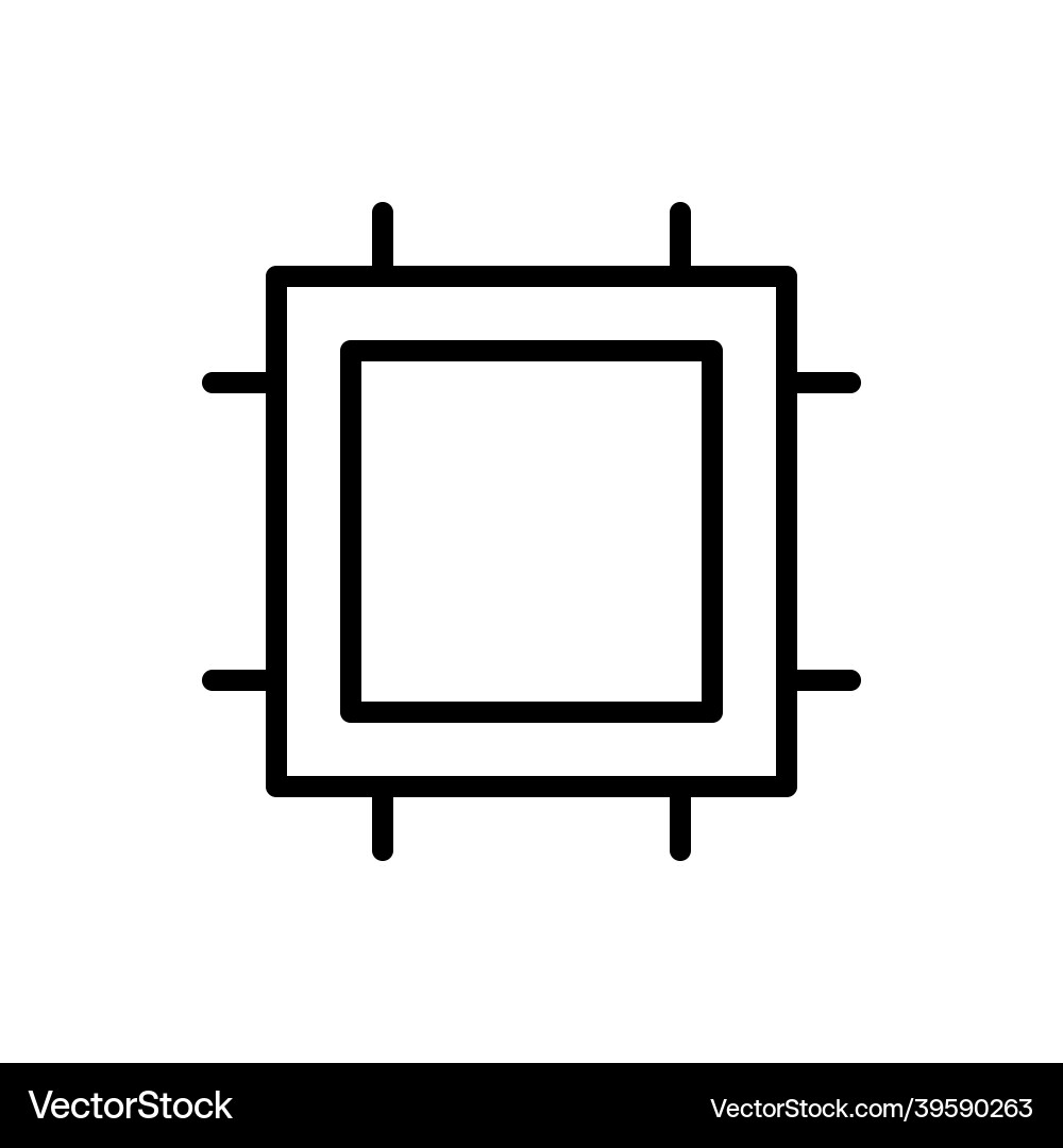 Processor icon circuit ship icon Royalty Free Vector Image