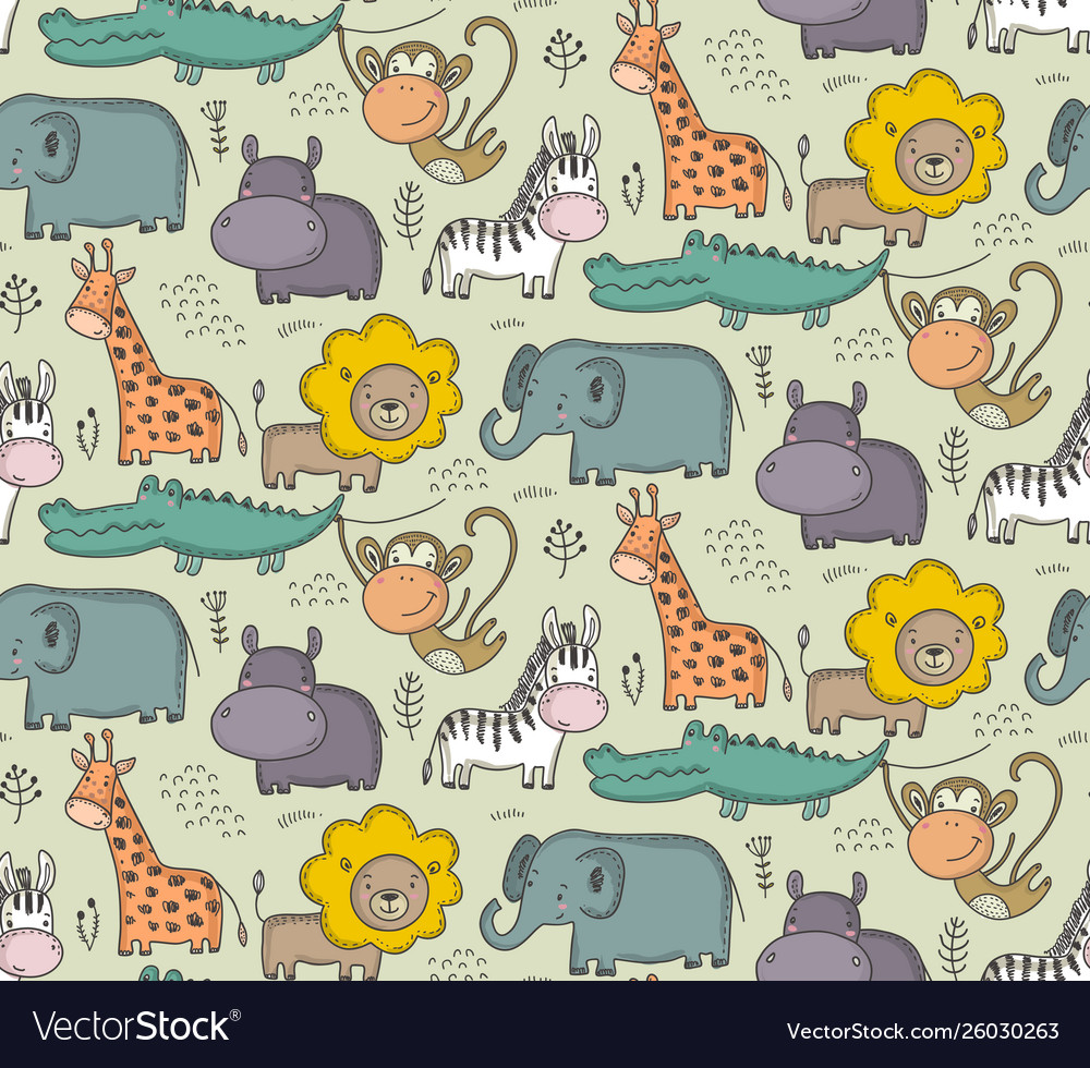 Seamless pattern with cartoon african vector image Seamless pattern with cartoon african