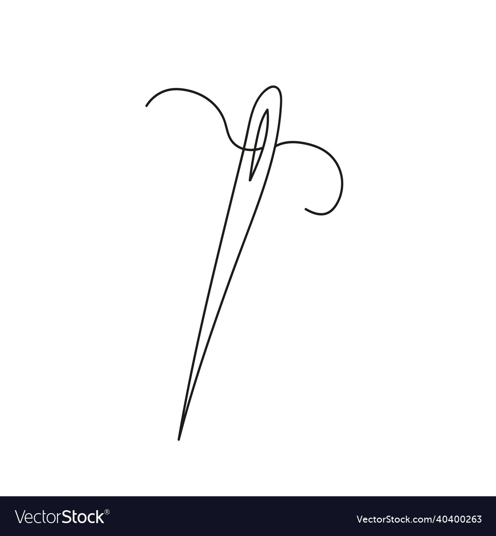 Simple coloring page needle