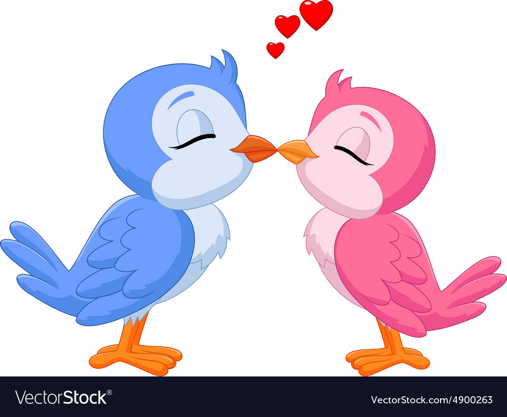 Two Birds Kissing Drawling