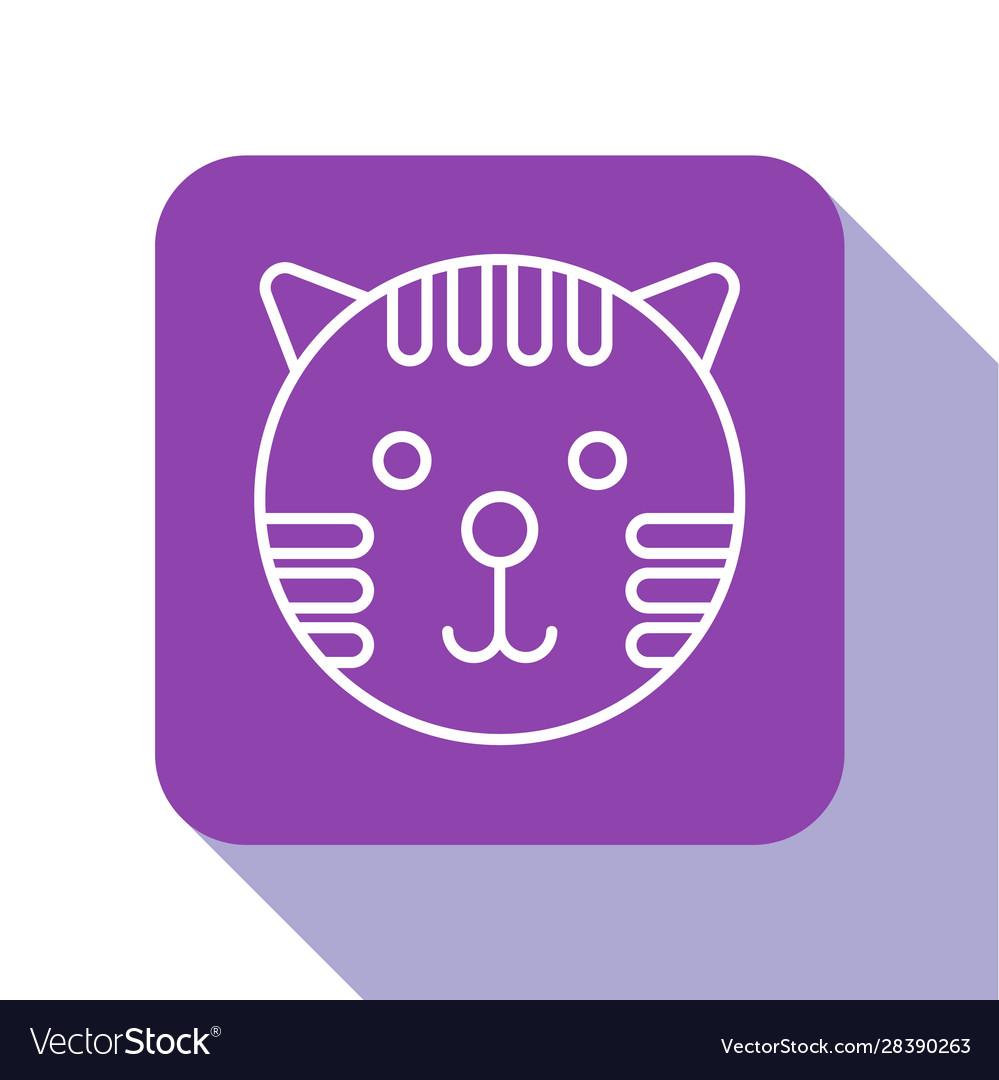 White line tiger zodiac sign icon isolated Vector Image