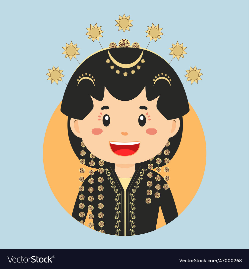 Avatar of a central java indonesian character Vector Image