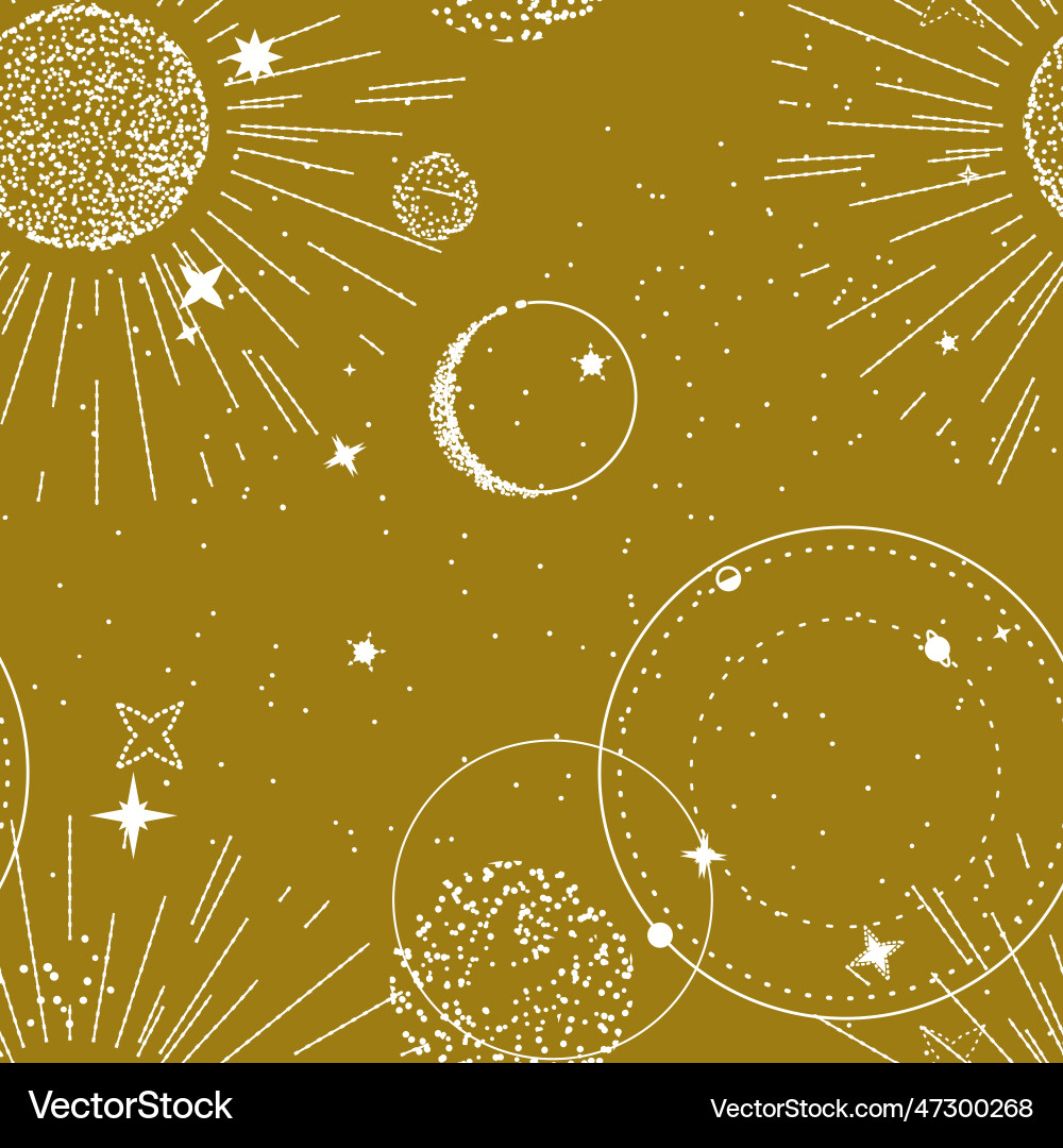 Celestial seamless pattern boho moon sun star Vector Image