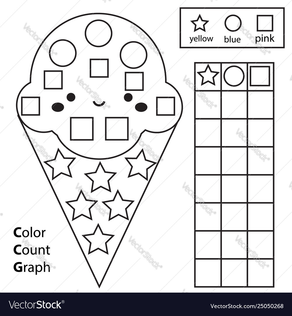 Color count and graph educational children game Vector Image