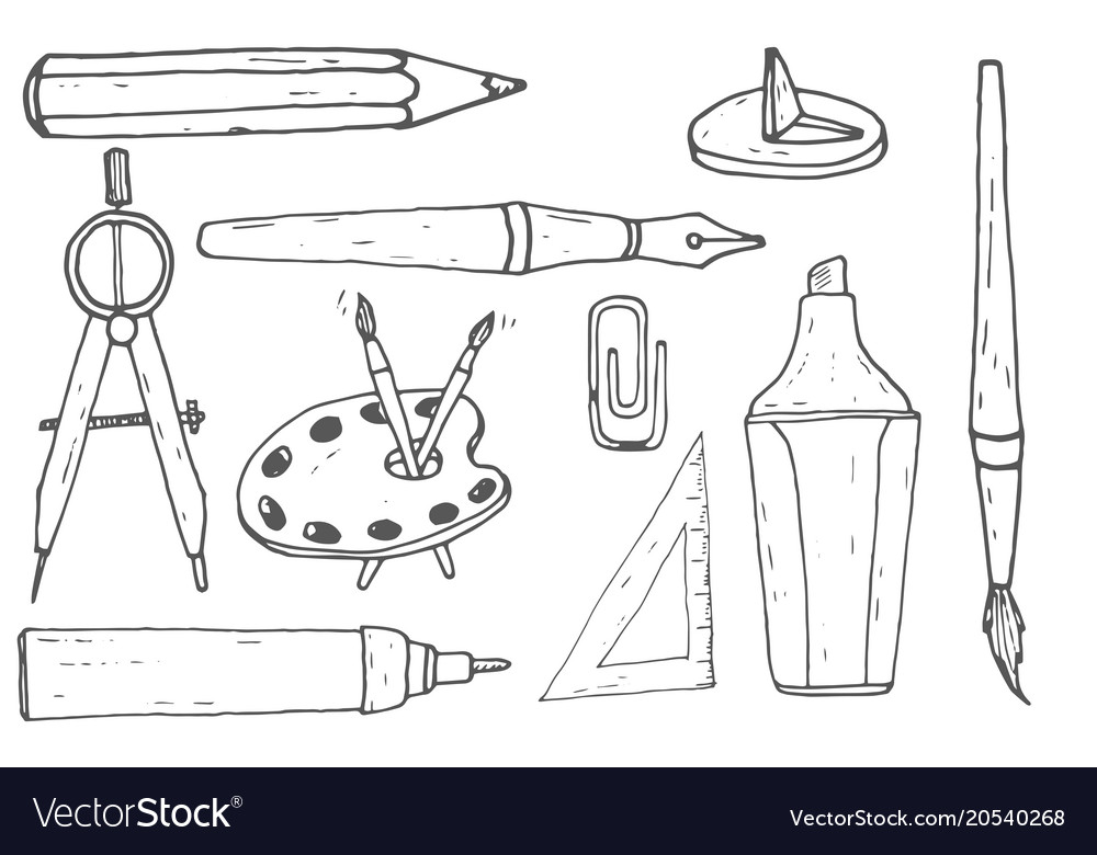 https://cdn4.vectorstock.com/i/1000x1000/02/68/drawing-and-painting-tools-hand-drawn-sketch-vector-20540268.jpg