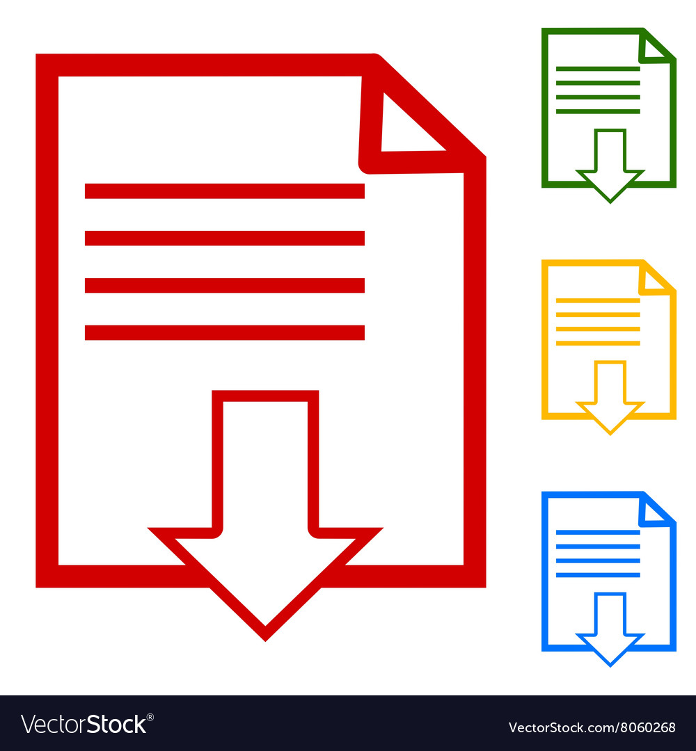 File download set of line icons Royalty Free Vector Image