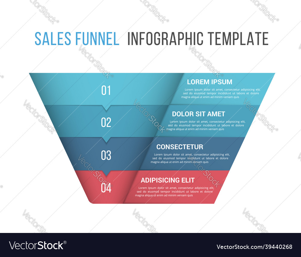 Funnel diagram template Royalty Free Vector Image