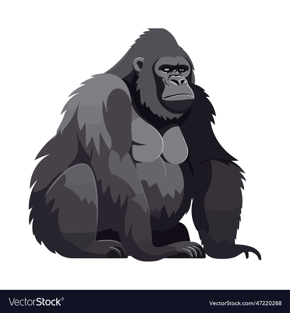 Gorilla mascot sitting on white background Vector Image