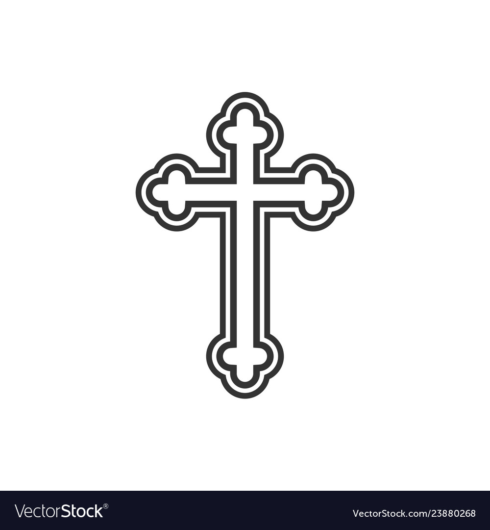 Orthodox cross icon flat design Royalty Free Vector Image