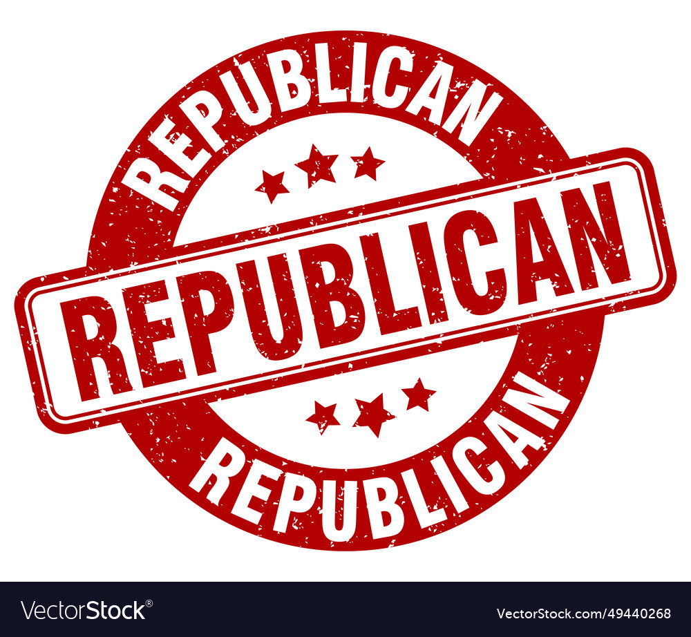 Republican stamp republican label round grunge Vector Image