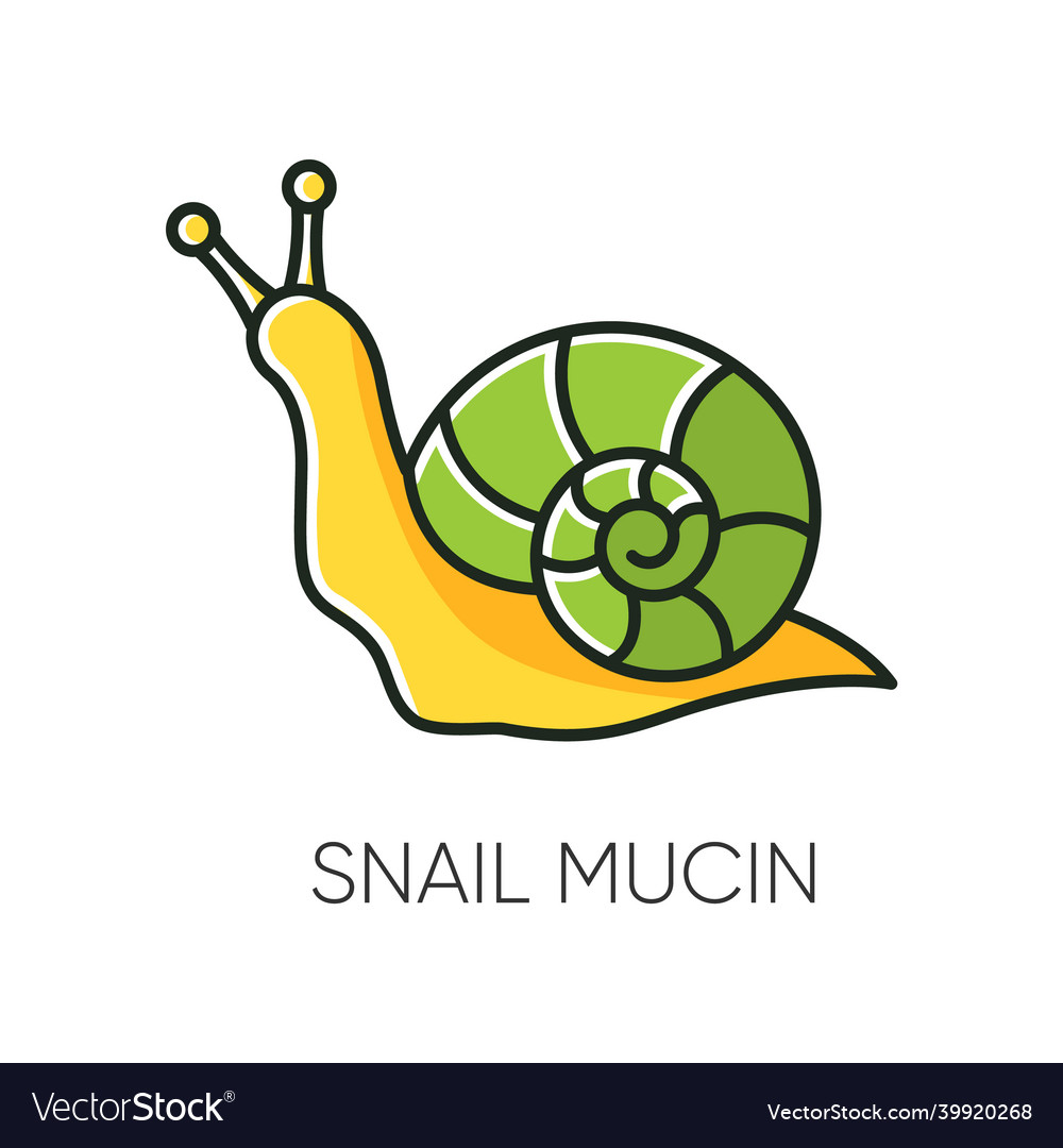 Snail mucin rgb color icon skincare natural Vector Image