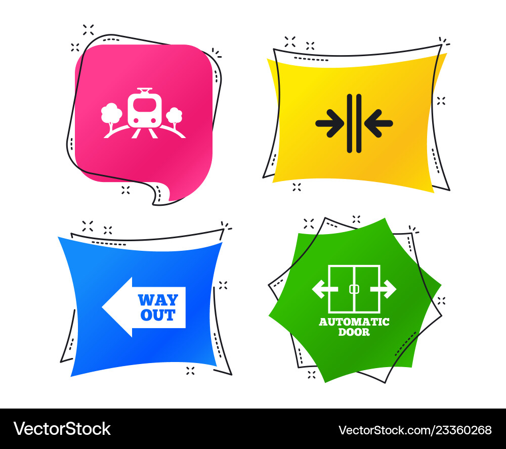 Train railway icon automatic door symbol Vector Image