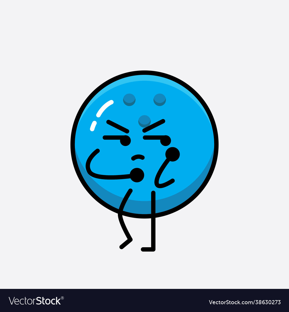 Bowling ball character with cute face and simple Vector Image