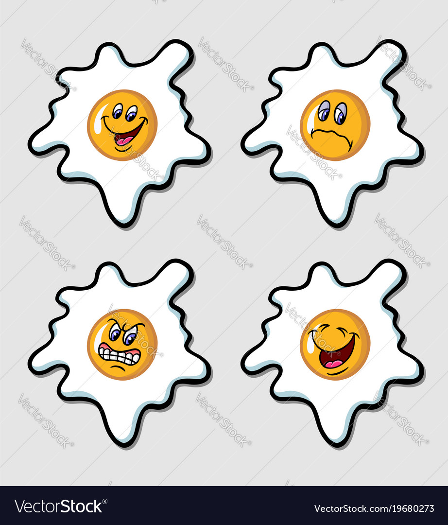 Egg cartoon character emoticon icon Royalty Free Vector