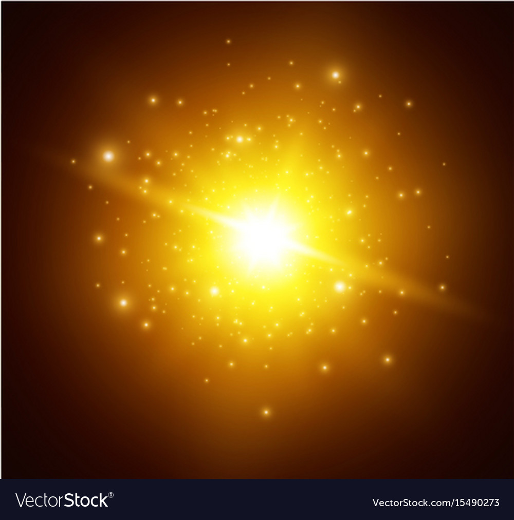 Explosion of a star on a dark background light Vector Image