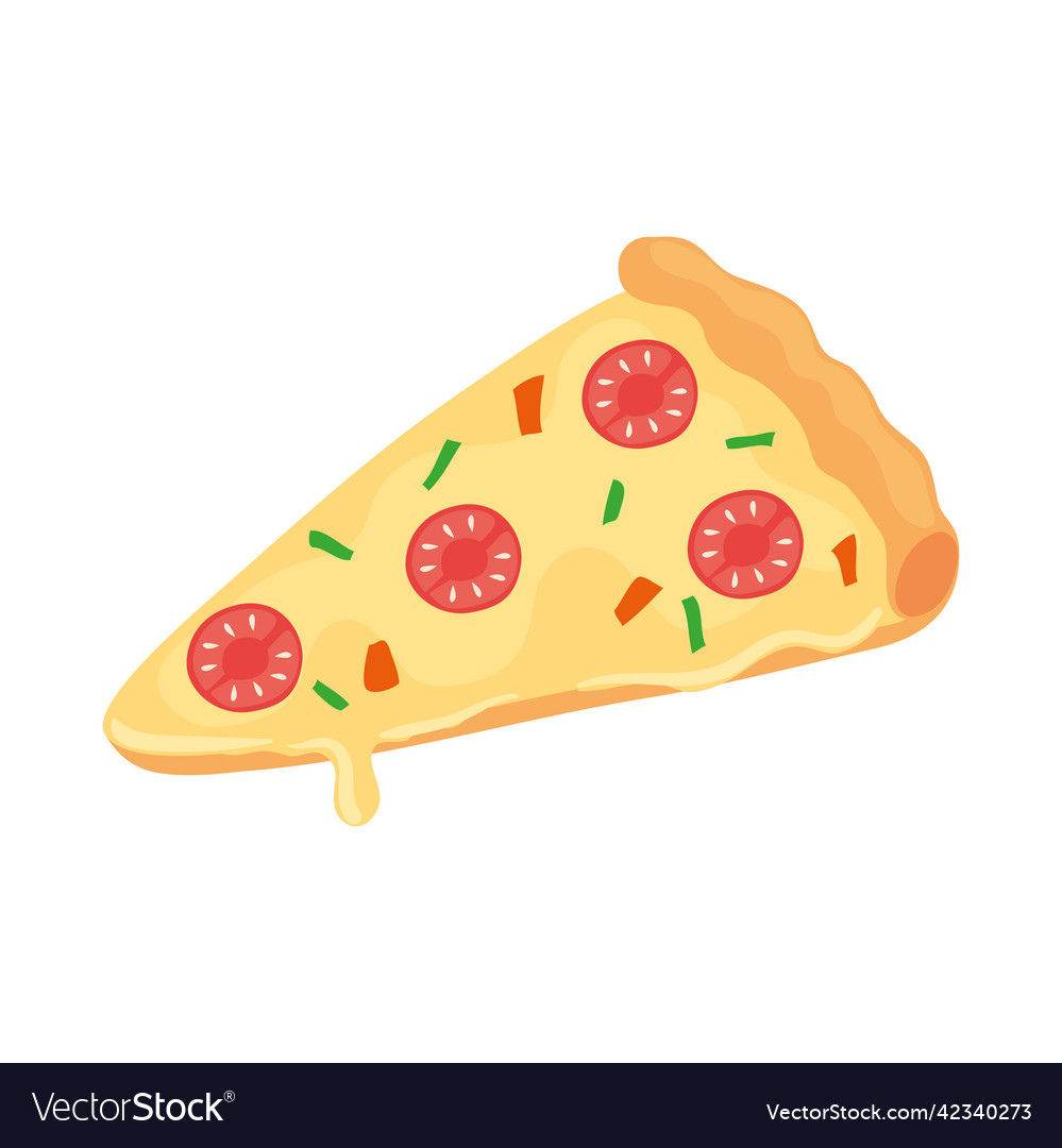 Italian pizza portion Royalty Free Vector Image