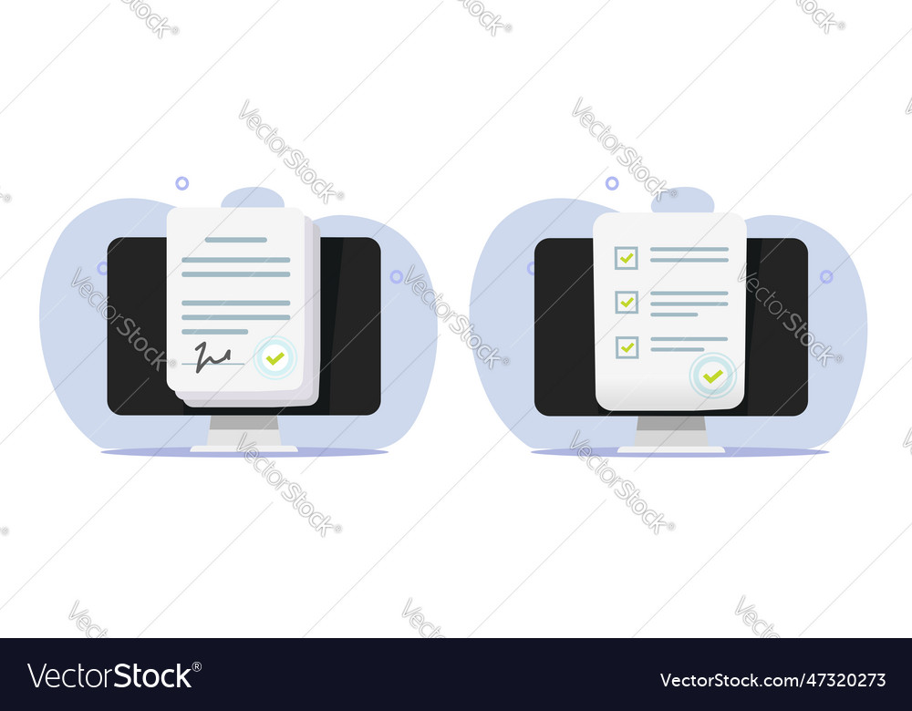 Online quiz test digital electronic signature Vector Image