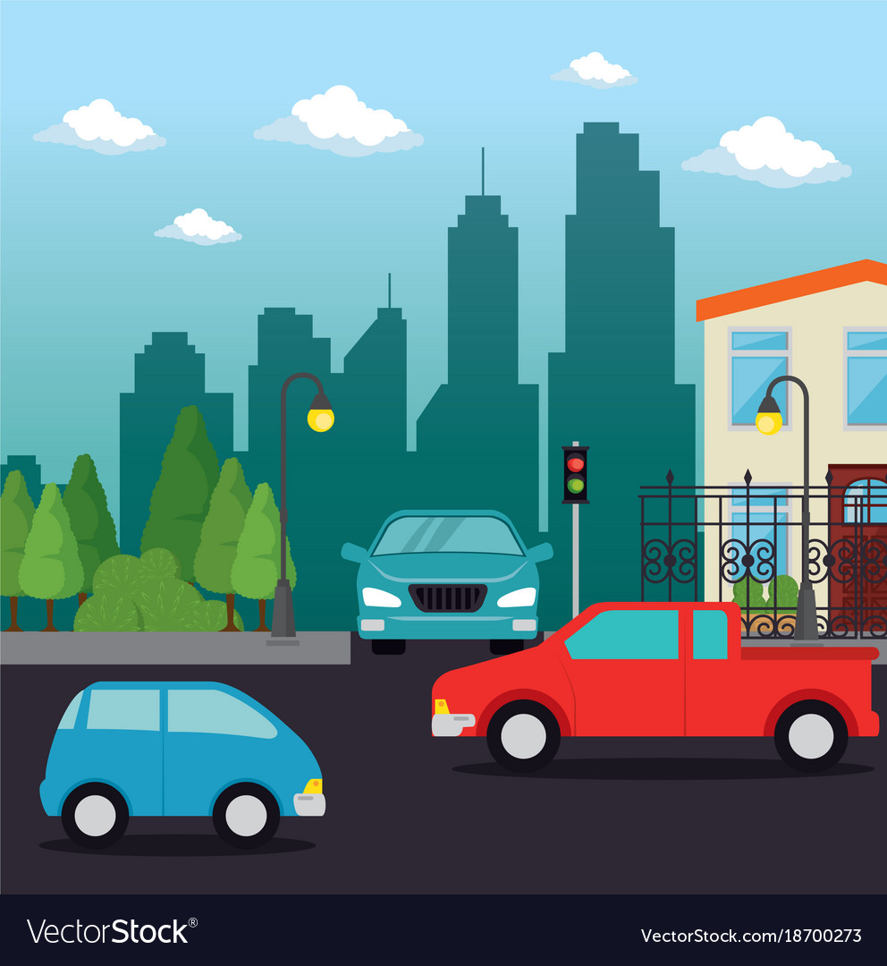 Urban city landscape Royalty Free Vector Image