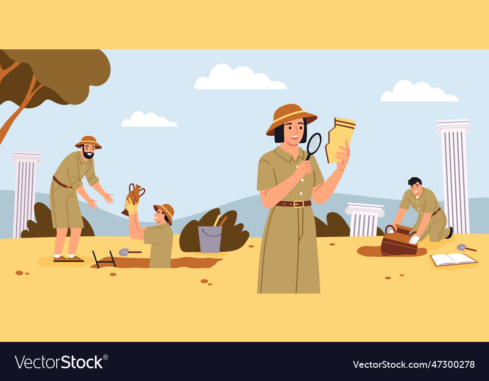 Archaeology and history background Royalty Free Vector Image