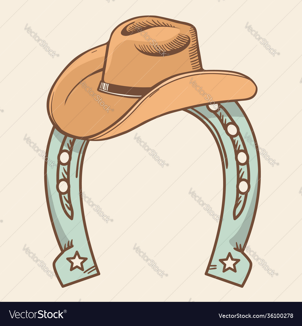 cowgirl hat with horseshoe