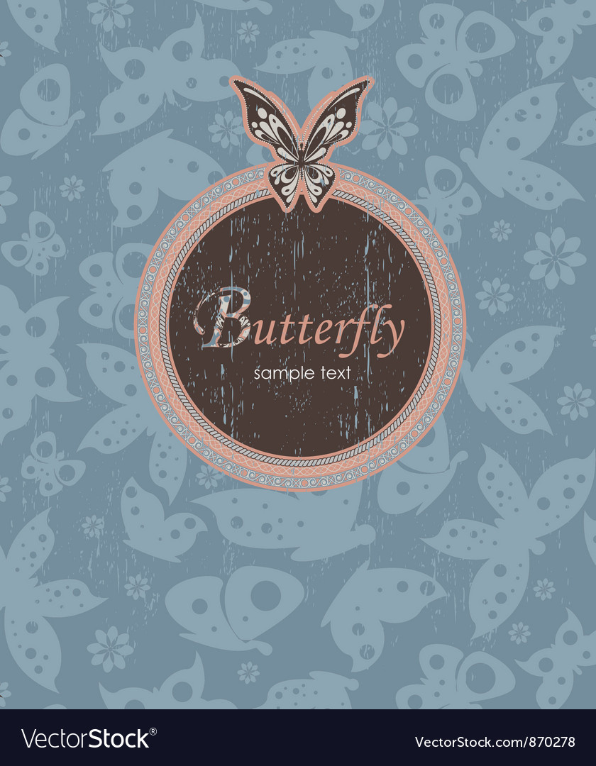 Grunge background with butterflies Royalty Free Vector Image