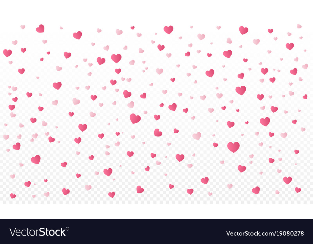 Heart confetti or valentines falling background Vector Image