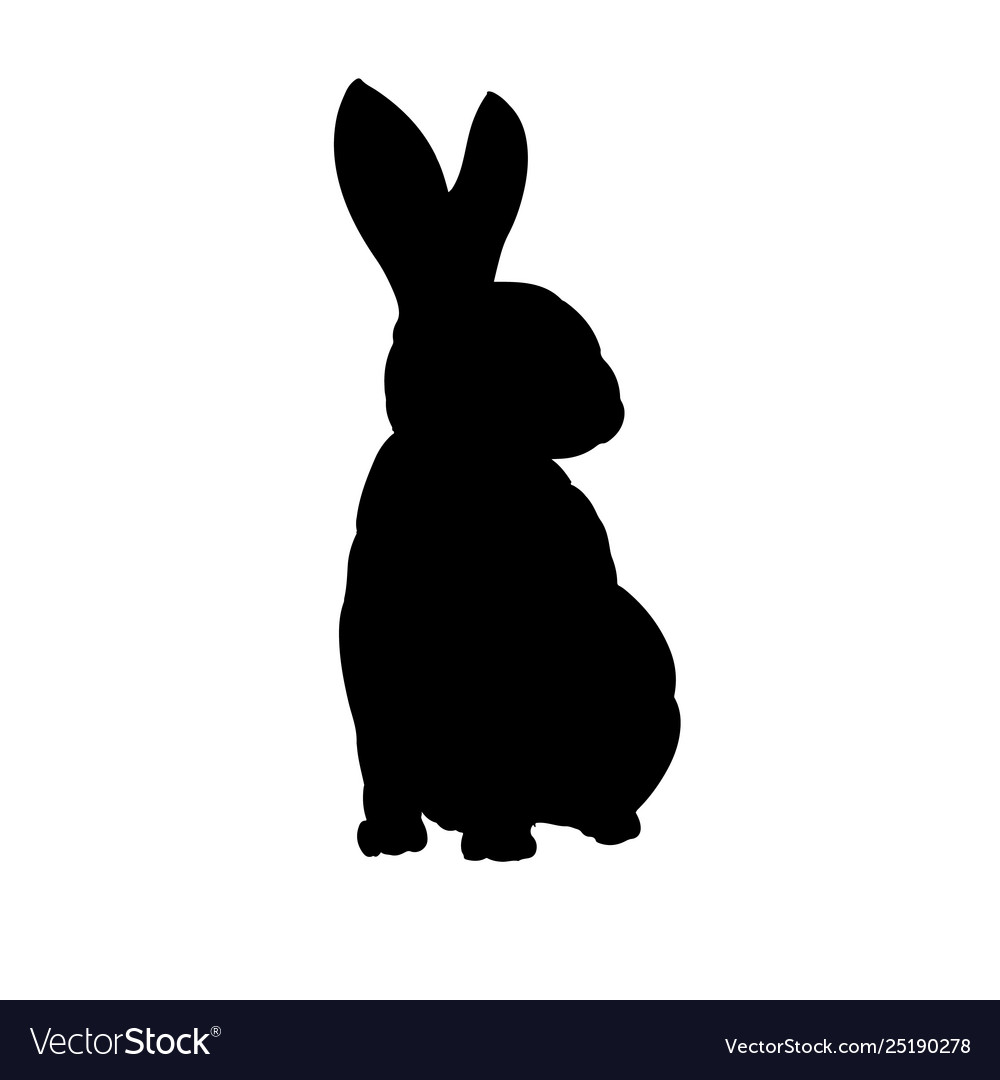 Download Rabbit silhouette hand drawn isolated image Vector Image