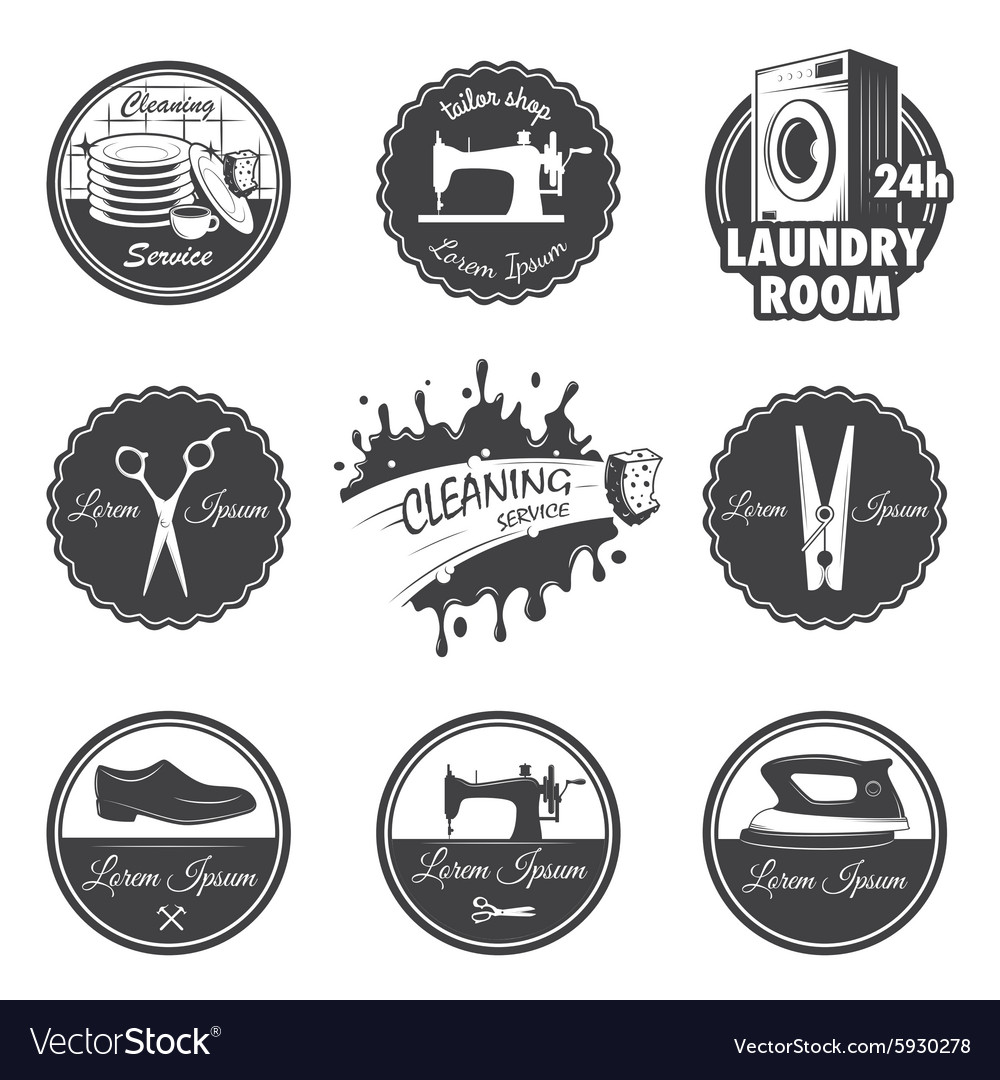 Set of vintage workshop emblems Royalty Free Vector Image