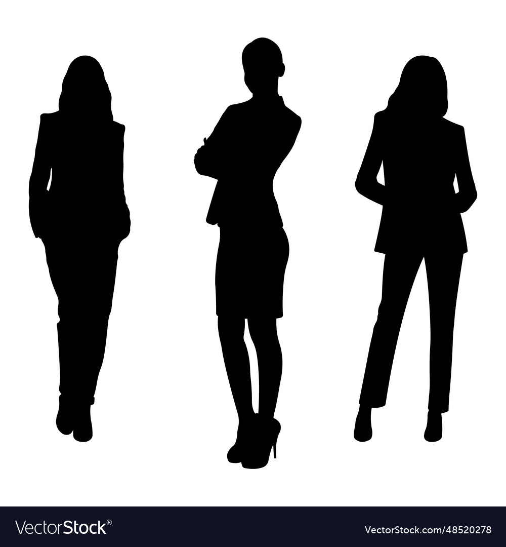 Silhouettes of business women1 Royalty Free Vector Image