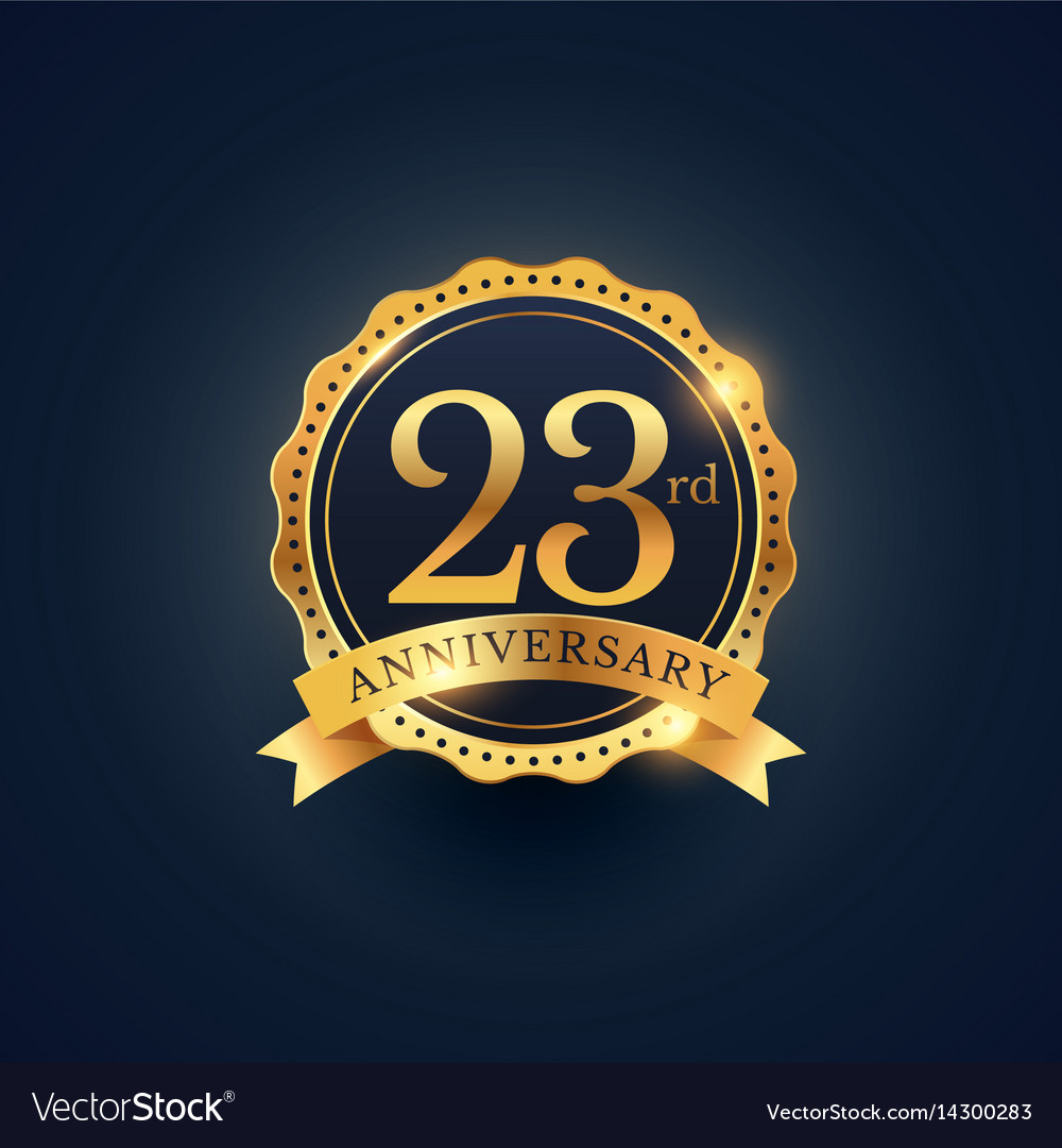 23rd-anniversary-celebration-badge-label-in-vector-image