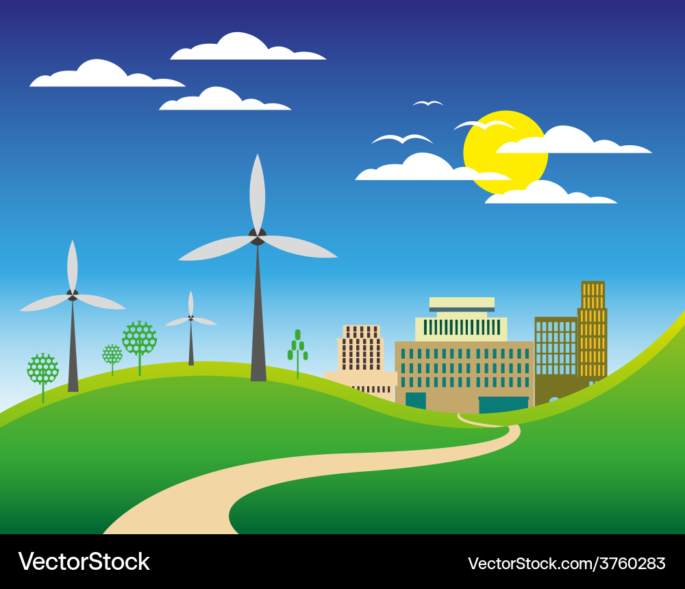 Green City Background Royalty Free Vector Image Green City Background Royalty Free Vector Image