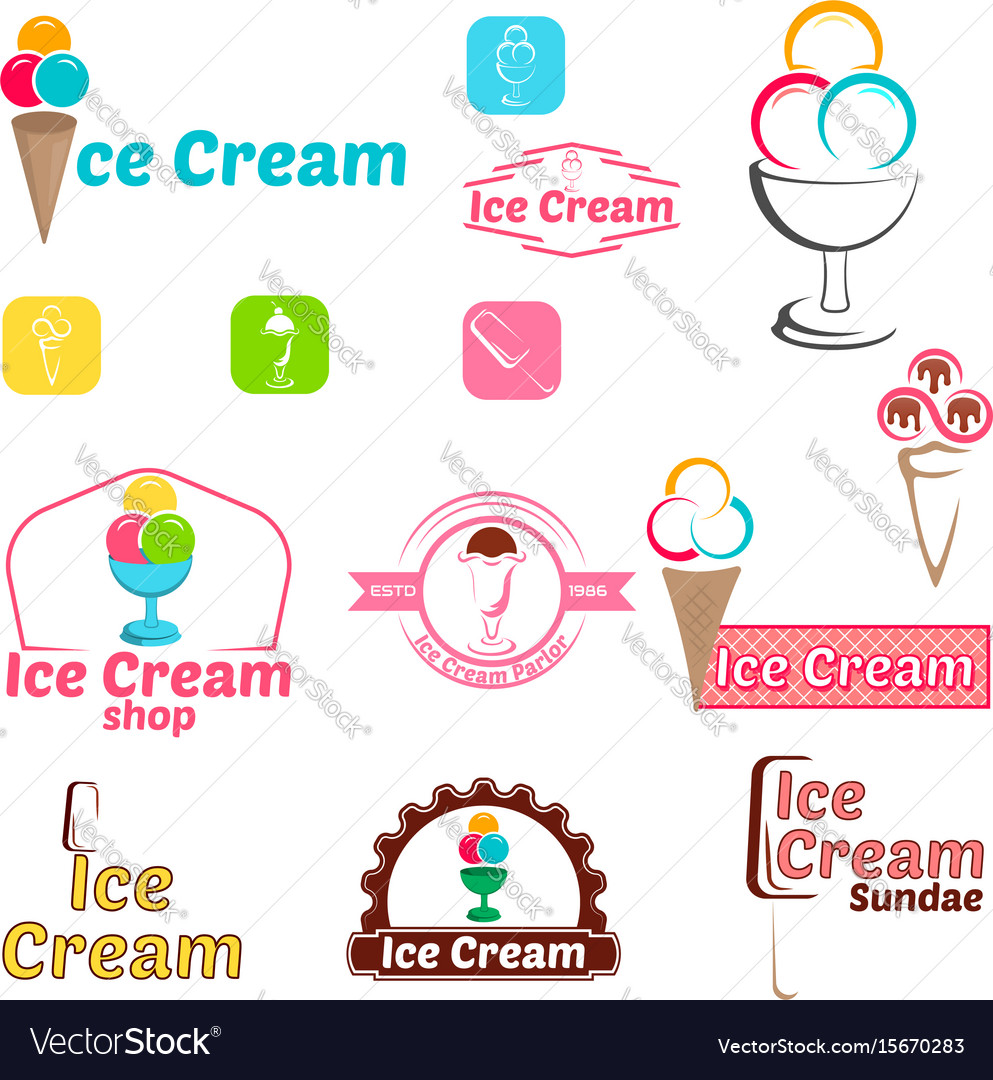 Ice cream logo for company or shop Royalty Free Vector Image