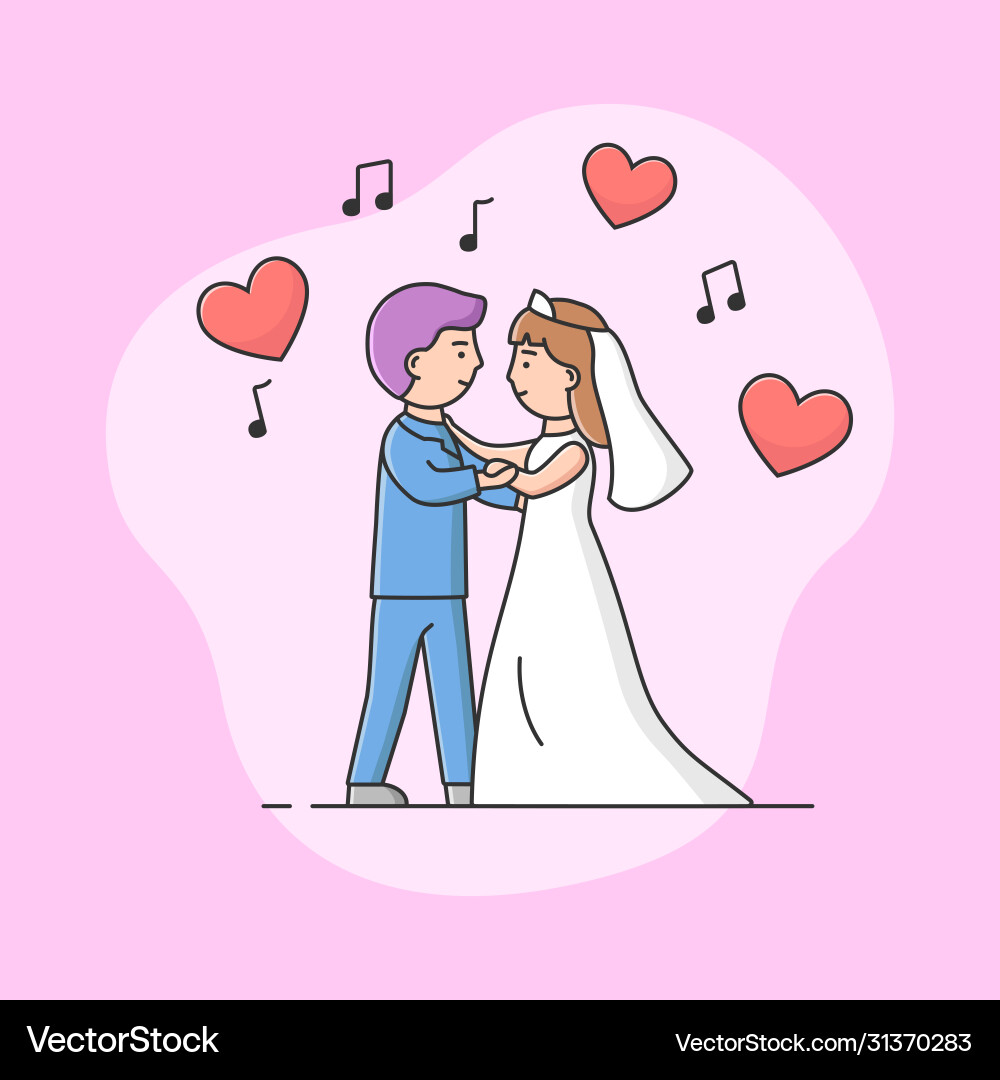 Marriage family creating concept just married Vector Image
