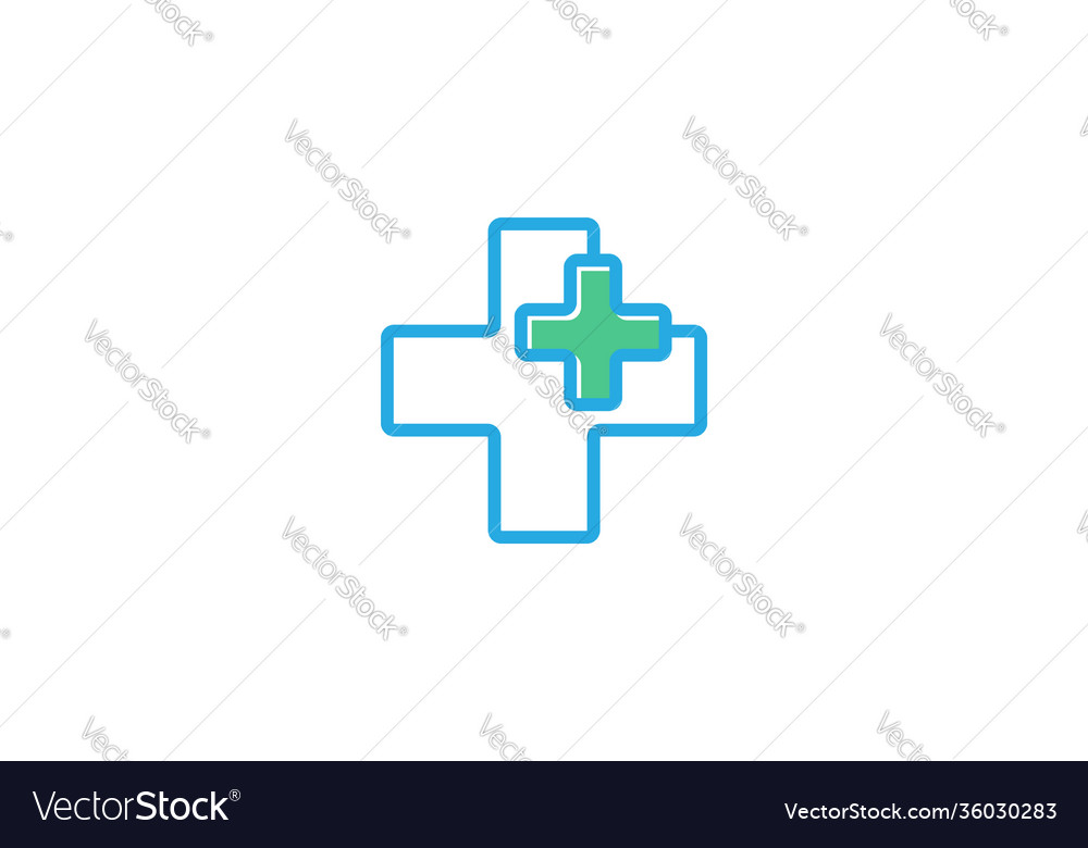 Medical healthcare cross line logo symbol icon Vector Image