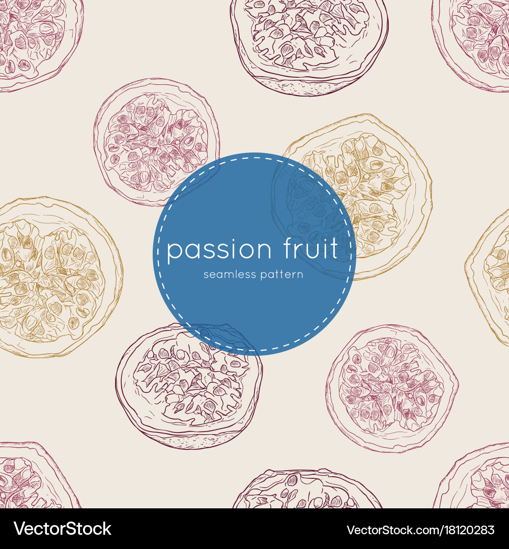 Passion fruit seamless pattern Royalty Free Vector Image