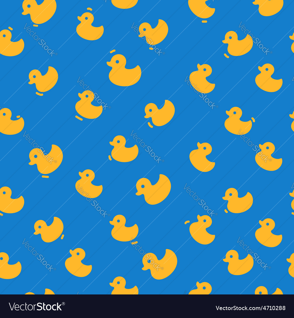 Cute pattern with yellow ducks on a blue