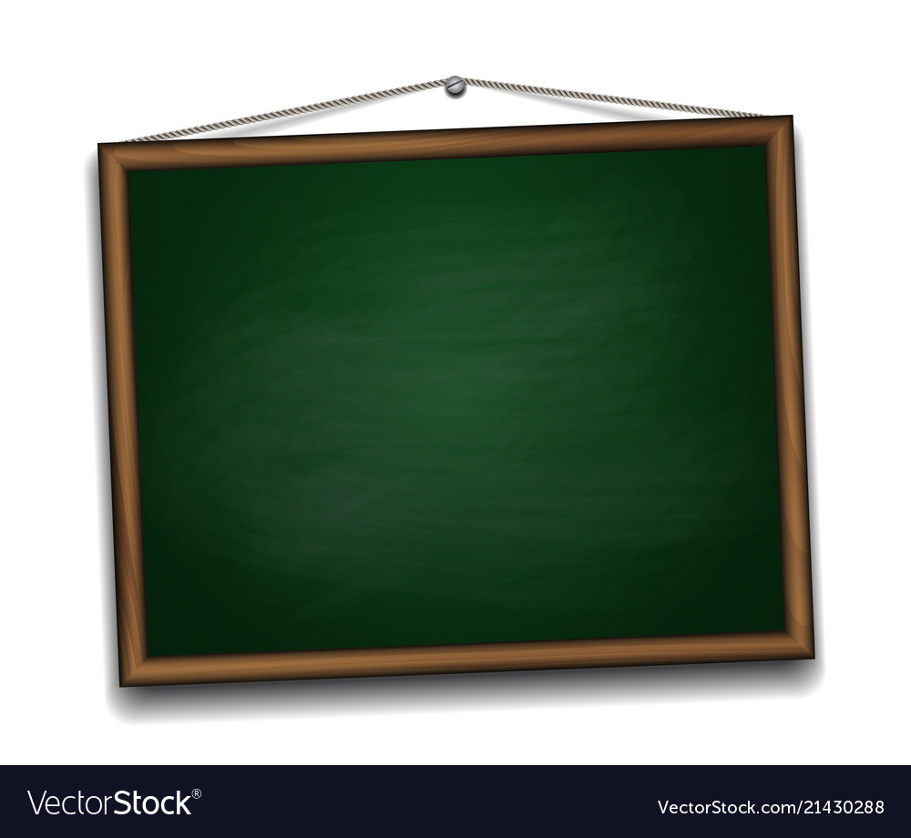 Green chalkboard in wooden frame vector image Green chalkboard in wooden frame