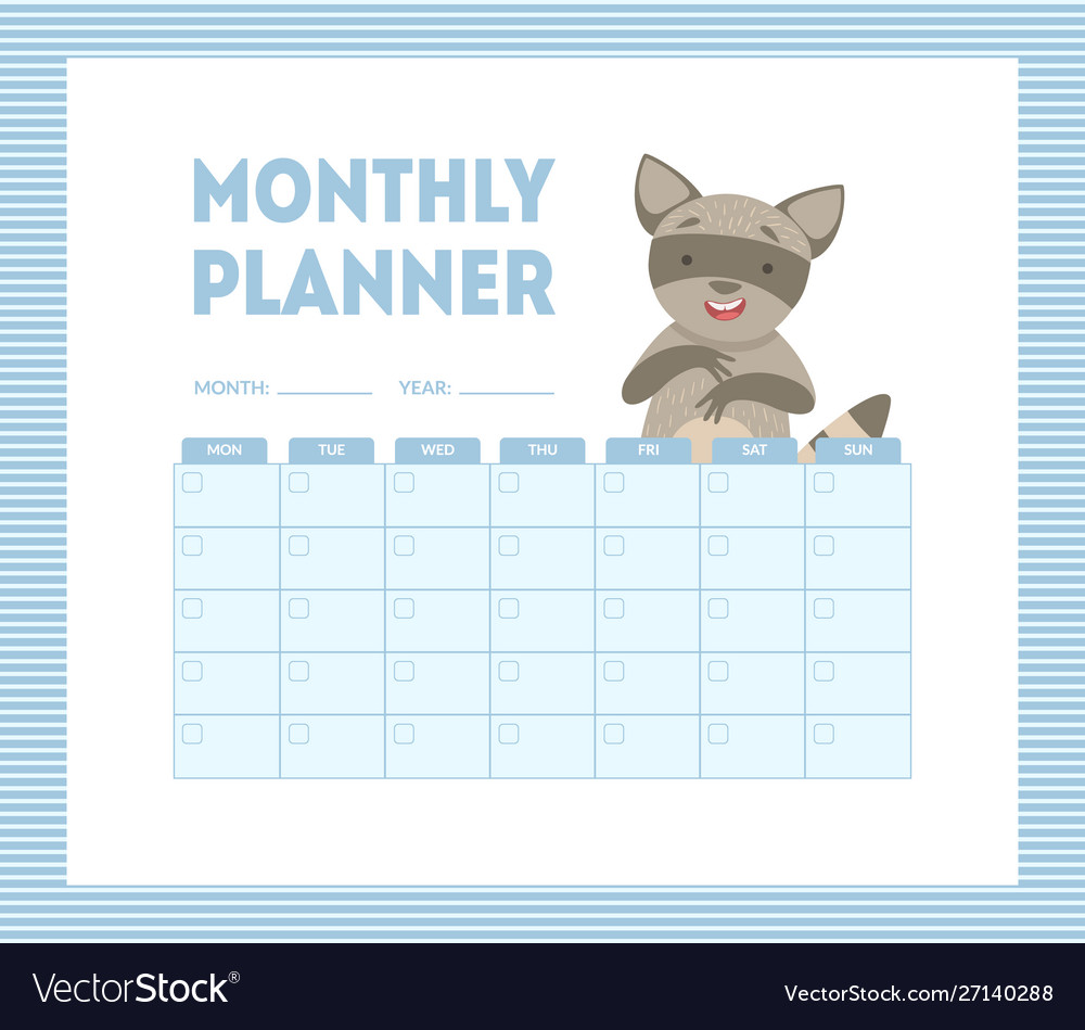 Cute Printable Monthly Planner Template